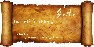 Gombár Adony névjegykártya